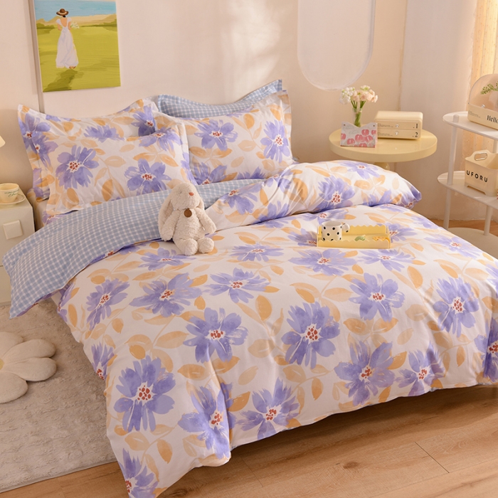 91家纺网 家纺一手货源 找家纺 甜之梦 2025新款纯棉印花12868四件套花海