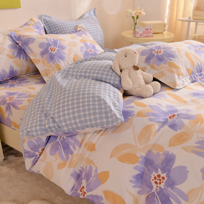 91家纺网 家纺一手货源 找家纺 甜之梦 2025新款纯棉印花12868四件套花海