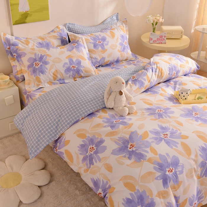 91家纺网 家纺一手货源 找家纺 甜之梦 2025新款纯棉印花12868四件套花海