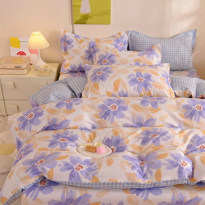 91家纺网 家纺一手货源 找家纺 甜之梦 2025新款纯棉印花12868四件套花海