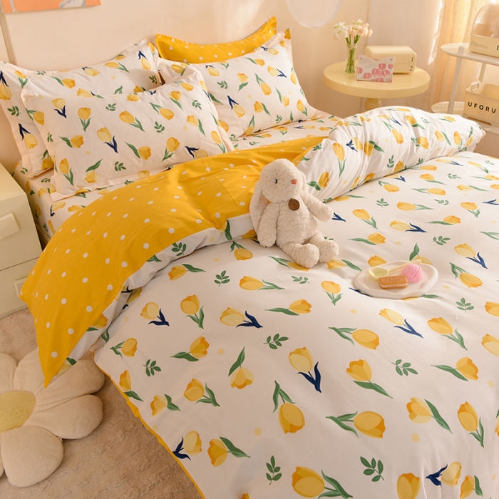 91家纺网 家纺一手货源 找家纺 甜之梦 2025新款纯棉印花12868四件套约定