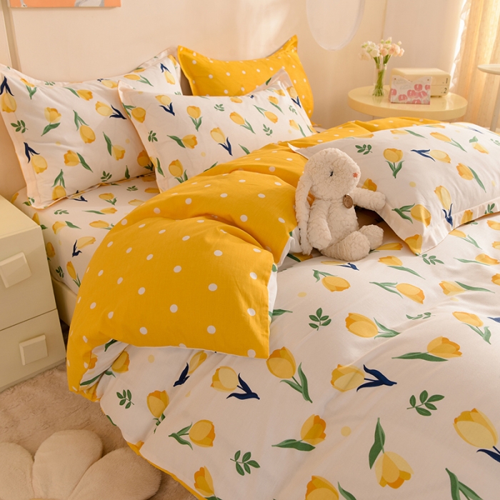 91家纺网 家纺一手货源 找家纺 甜之梦 2025新款纯棉印花12868四件套约定