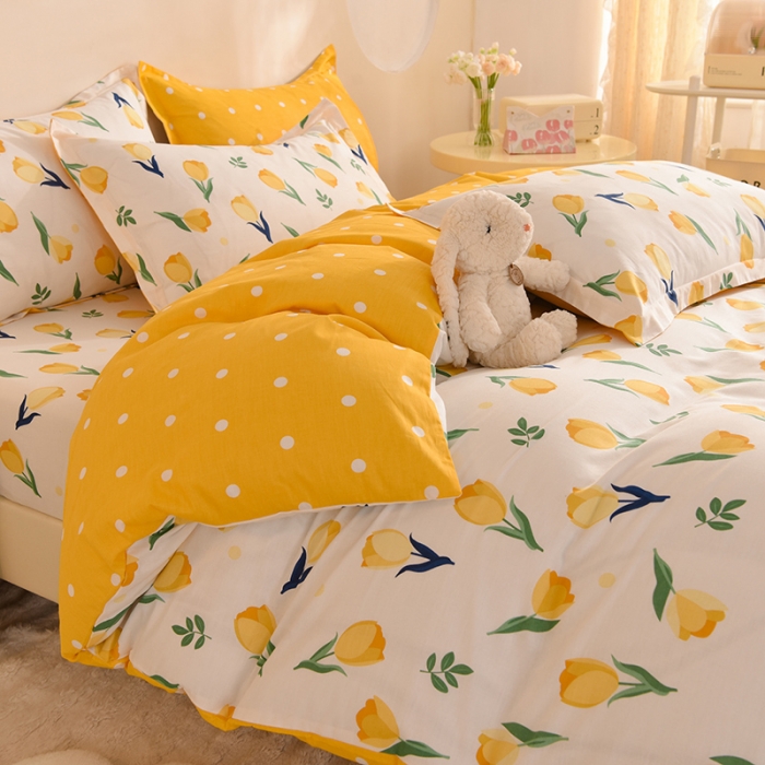 91家纺网 家纺一手货源 找家纺 甜之梦 2025新款纯棉印花12868四件套约定