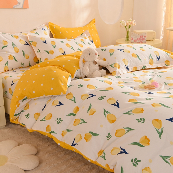 91家纺网 家纺一手货源 找家纺 甜之梦 2025新款纯棉印花12868四件套约定