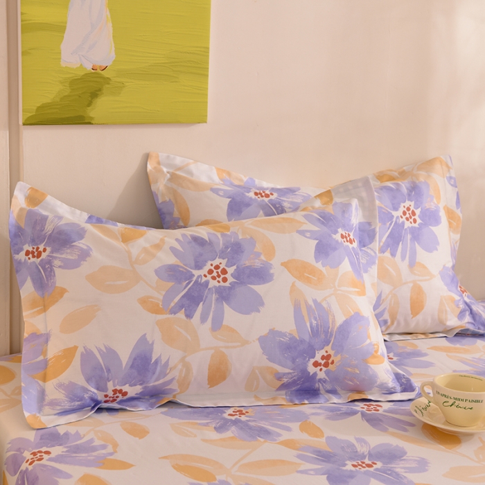 91家纺网 家纺一手货源 找家纺 甜之梦 2025新款12868全棉印花系列单品枕套花海