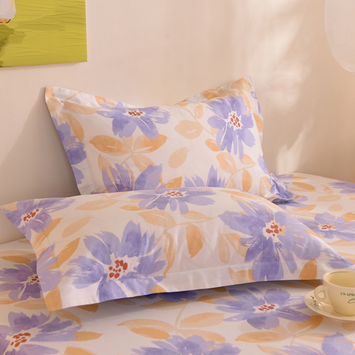 91家纺网 家纺一手货源 找家纺 甜之梦 2025新款12868全棉印花系列单品枕套花海