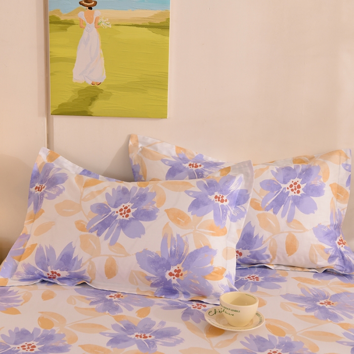 91家纺网 家纺一手货源 找家纺 甜之梦 2025新款12868全棉印花系列单品枕套花海