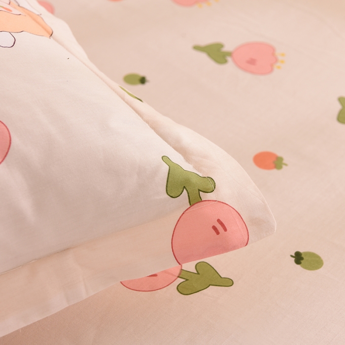 91家纺网 家纺一手货源 找家纺 甜之梦 2025新款12868全棉印花系列单品枕套花园小兔