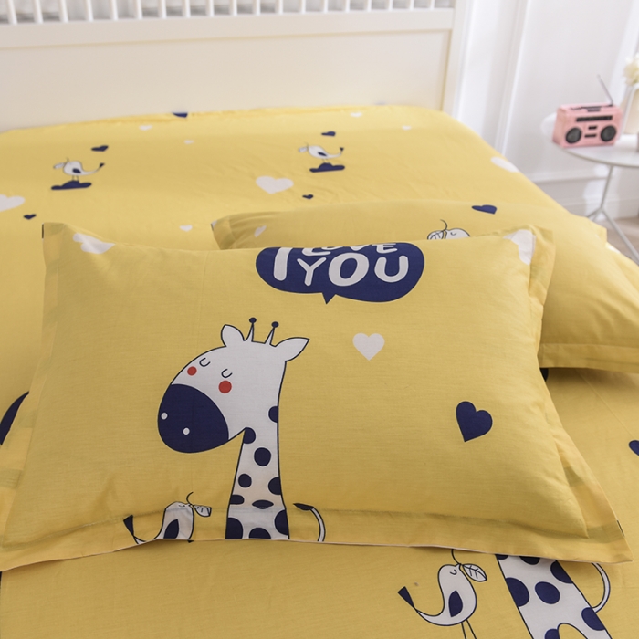 91家纺网 家纺一手货源 找家纺 甜之梦 2025新款12868全棉印花系列单品枕套长颈鹿多多