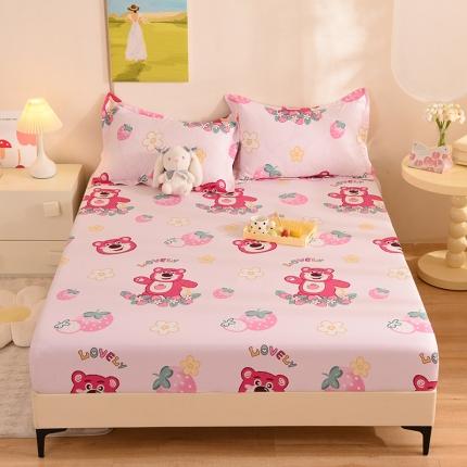 甜之梦 新款12868全棉印花系列单床笠（可接缺角异型）草莓熊