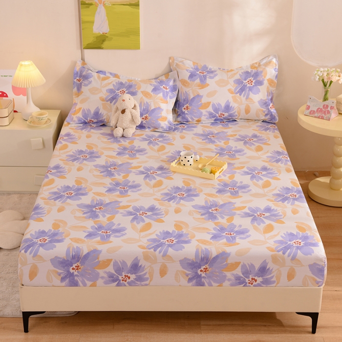 91家纺网 家纺一手货源 找家纺 甜之梦 新款12868全棉印花系列单床笠（可接缺角异型）花海