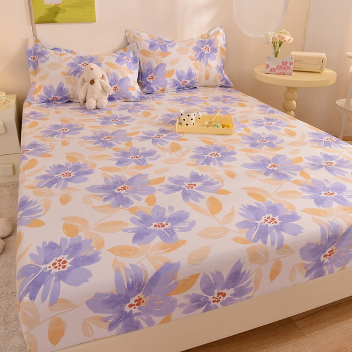 91家纺网 家纺一手货源 找家纺 甜之梦 新款12868全棉印花系列单床笠（可接缺角异型）花海