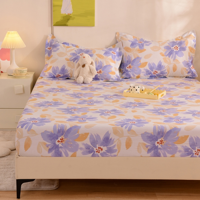 91家纺网 家纺一手货源 找家纺 甜之梦 新款12868全棉印花系列单床笠（可接缺角异型）花海