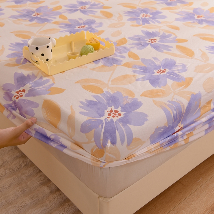 91家纺网 家纺一手货源 找家纺 甜之梦 新款12868全棉印花系列单床笠（可接缺角异型）花海