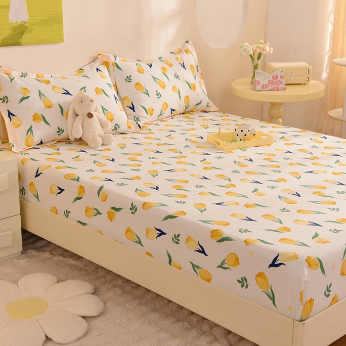 91家纺网 家纺一手货源 找家纺 甜之梦 新款12868全棉印花系列单床笠（可接缺角异型）约定