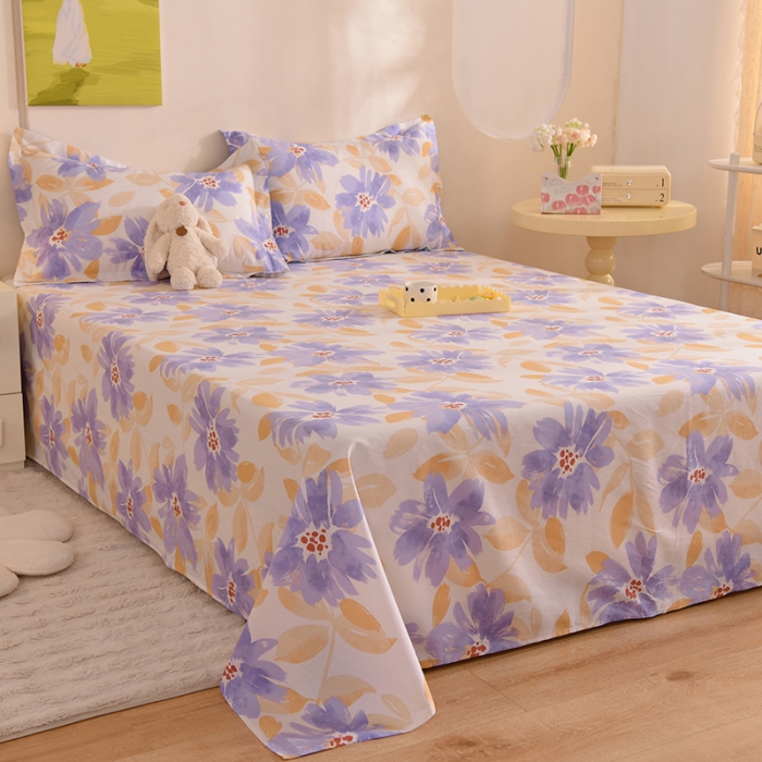 91家纺网 家纺一手货源 找家纺 甜之梦 新款12868全棉定制尺寸印花系列单床单花海