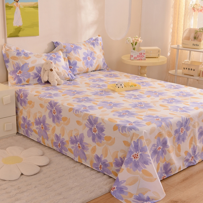 91家纺网 家纺一手货源 找家纺 甜之梦 新款12868全棉定制尺寸印花系列单床单花海