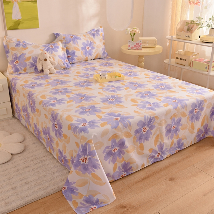 91家纺网 家纺一手货源 找家纺 甜之梦 新款12868全棉定制尺寸印花系列单床单花海