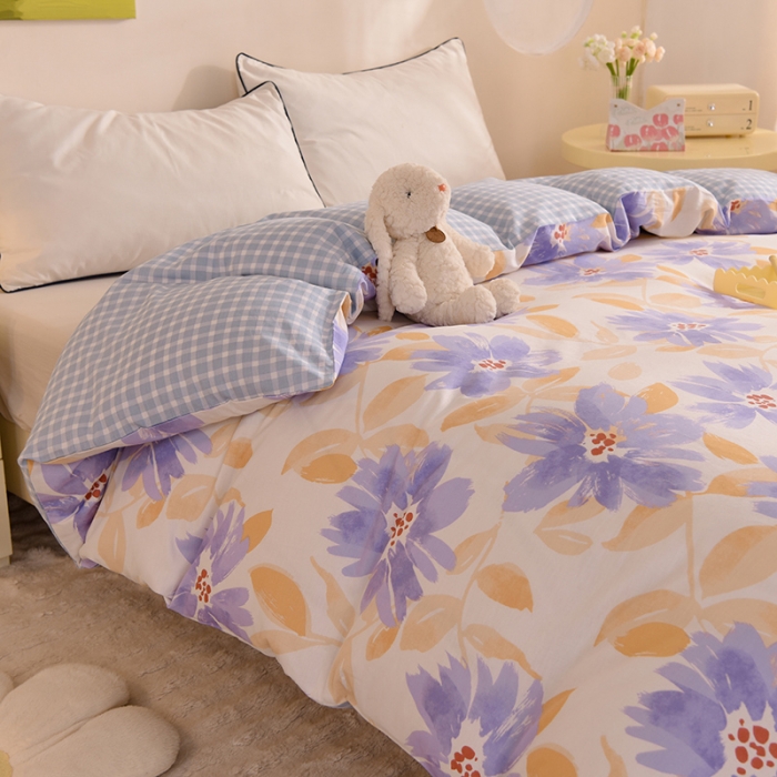 91家纺网 家纺一手货源 找家纺 甜之梦 新款12868全棉定制尺寸印花系列单被套花海