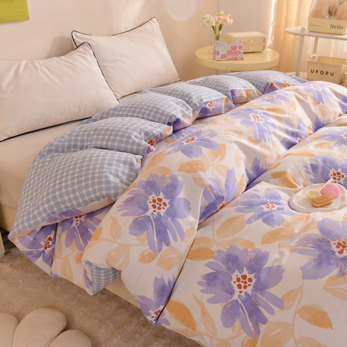 91家纺网 家纺一手货源 找家纺 甜之梦 新款12868全棉定制尺寸印花系列单被套花海