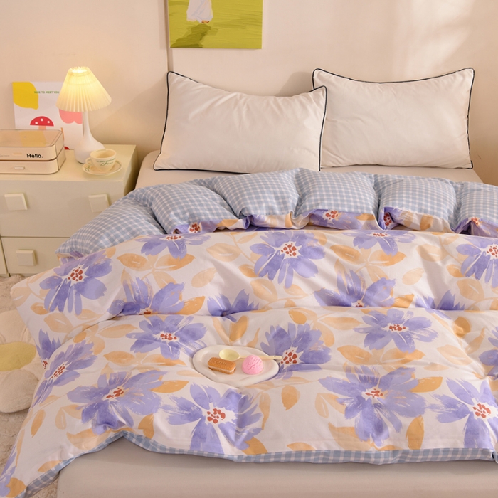 91家纺网 家纺一手货源 找家纺 甜之梦 新款12868全棉定制尺寸印花系列单被套花海