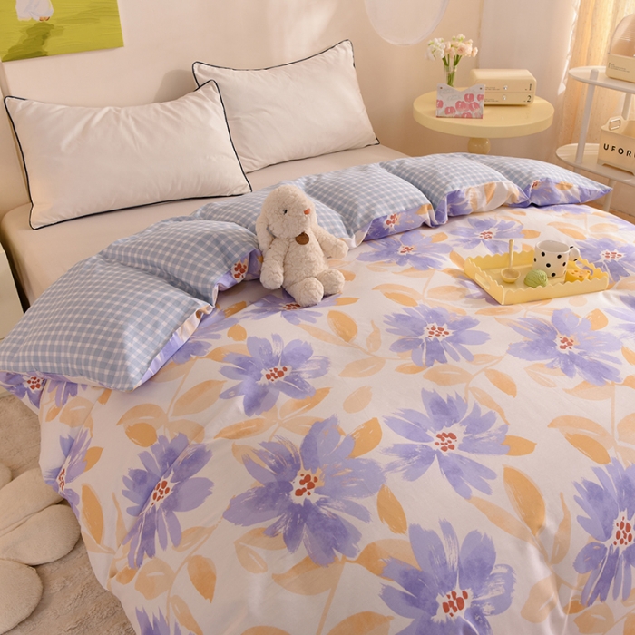 91家纺网 家纺一手货源 找家纺 甜之梦 新款12868全棉定制尺寸印花系列单被套花海