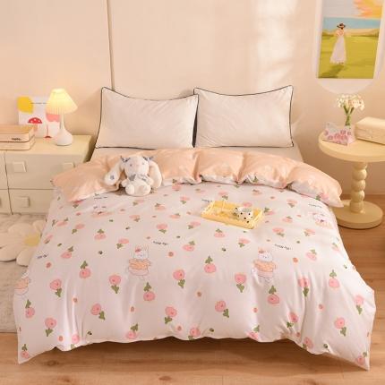 91家纺网 家纺一手货源 找家纺 甜之梦 新款12868全棉定制尺寸印花系列单被套花园小兔