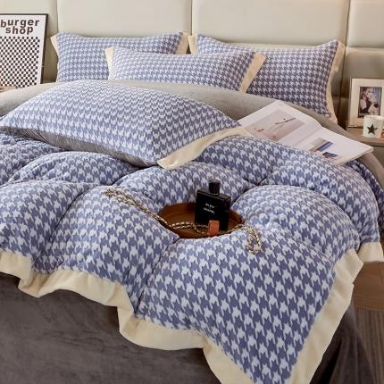 91家纺网 家纺一手货源 找家纺 （总）绘萱 2023新款230克雕花牛奶绒四件套