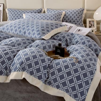 91家纺网 家纺一手货源 找家纺 （总）绘萱 2023新款230克雕花牛奶绒四件套