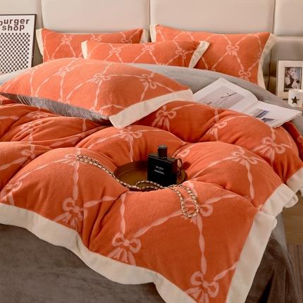 91家纺网 家纺一手货源 找家纺 （总）绘萱 2023新款230克雕花牛奶绒四件套