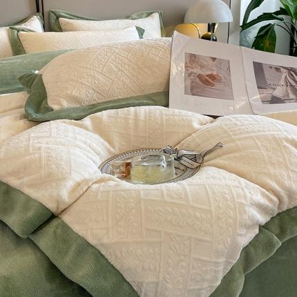 91家纺网 家纺一手货源 找家纺 （总）绘萱 2023新款230克雕花牛奶绒四件套