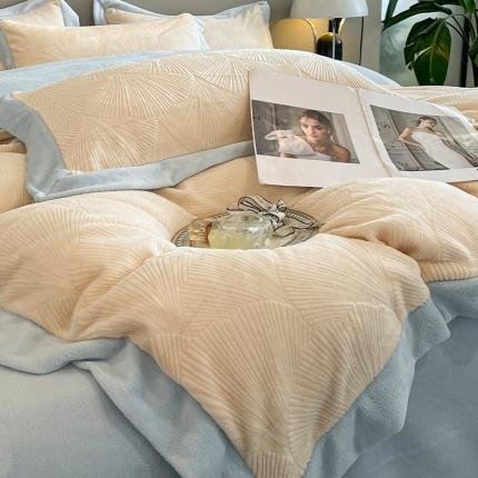 91家纺网 家纺一手货源 找家纺 （总）绘萱 2023新款230克雕花牛奶绒四件套