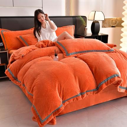 91家纺网 家纺一手货源 找家纺 （总）绒耀 2025新款高克重雕花绒牛奶绒四件套直播爆款电商爆款