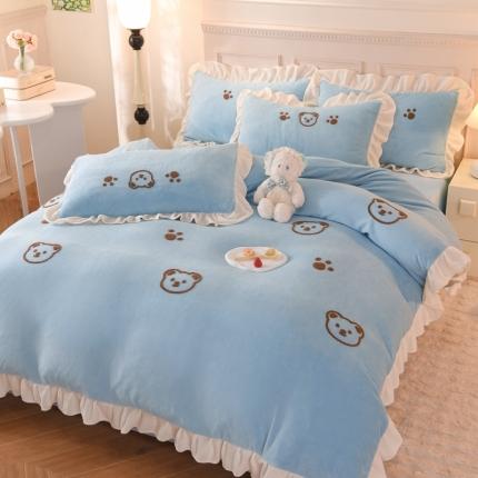 91家纺网 家纺一手货源 找家纺 （总）菲儿家纺 2023新款毛巾绣牛奶绒四件套