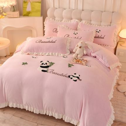 91家纺网 家纺一手货源 找家纺 （总）菲儿家纺 2023新款毛巾绣牛奶绒四件套