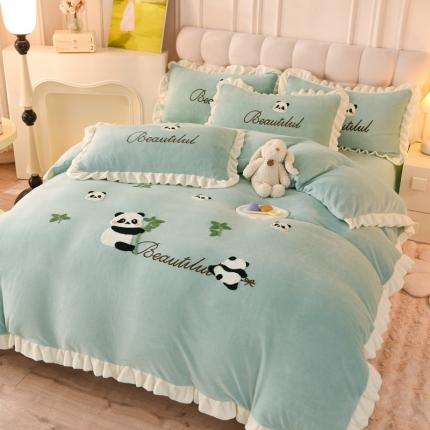 91家纺网 家纺一手货源 找家纺 （总）菲儿家纺 2023新款毛巾绣牛奶绒四件套