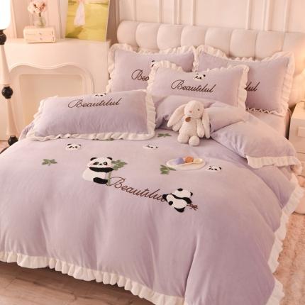 91家纺网 家纺一手货源 找家纺 （总）菲儿家纺 2023新款毛巾绣牛奶绒四件套