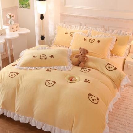 91家纺网 家纺一手货源 找家纺 （总）菲儿家纺 2023新款毛巾绣牛奶绒四件套