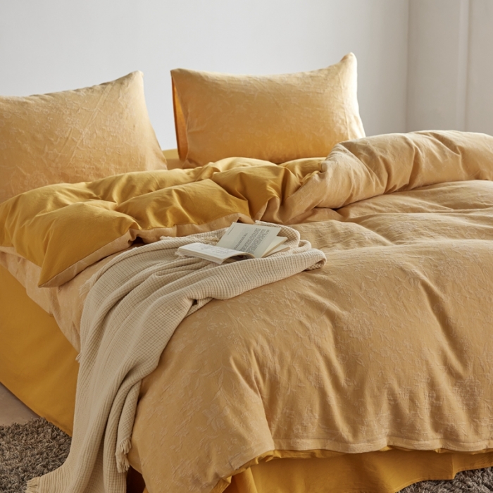 91家纺网 家纺一手货源 找家纺 （总）安莱生活 2023新款A类双层纱全棉锦弈系列四件套