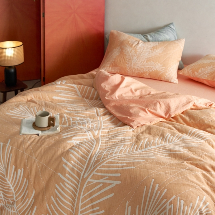 91家纺网 家纺一手货源 找家纺 （总）安莱生活 2023新款A类空气层双层纱大提花郁彼北林系列四件套