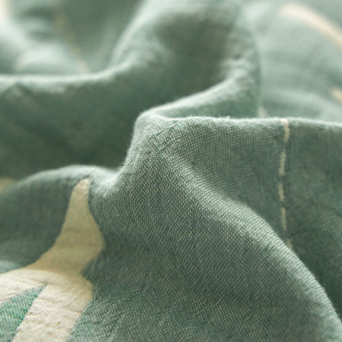 91家纺网 家纺一手货源 找家纺 安莱生活 2023新款A类空气层双层纱大提花郁彼北林系列四件套 郁彼北林-绿