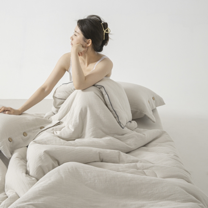 91家纺网 家纺一手货源 找家纺 （总）安莱生活 2023新款A类高端本色色织双层纱棉花被