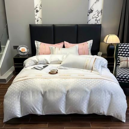 91家纺网 家纺一手货源 找家纺 （总）千希家纺 2023新款亲肤磨毛提花刺绣四件套