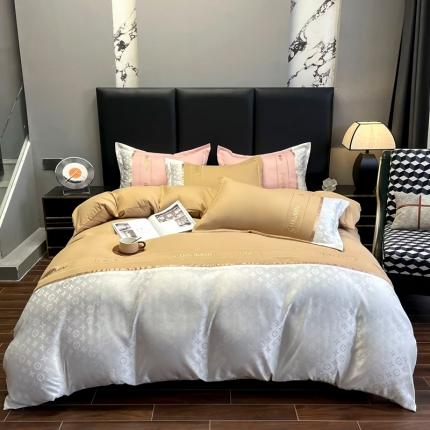 91家纺网 家纺一手货源 找家纺 （总）千希家纺 2023新款亲肤磨毛提花刺绣四件套