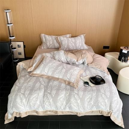 91家纺网 家纺一手货源 找家纺 总馨蕊 2023新款300克极细腻超柔煦暖绒进口导电丝四件套-挪威森林