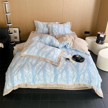 91家纺网 家纺一手货源 找家纺 总馨蕊 2023新款300克极细腻超柔煦暖绒进口导电丝四件套-挪威森林