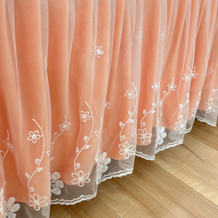 91家纺网 家纺一手货源 找家纺 唐人居 2025新款加厚牛奶绒蕾丝花边四件套-花颜 花颜-橘粉