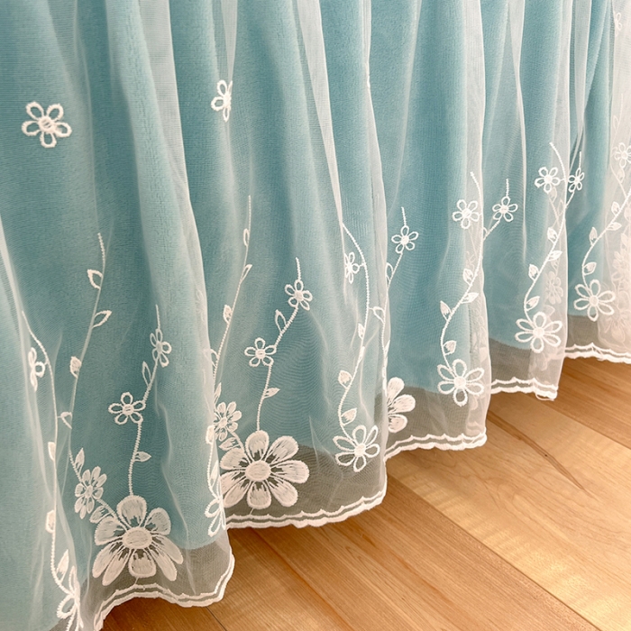 91家纺网 家纺一手货源 找家纺 唐人居 2025新款加厚牛奶绒蕾丝花边四件套-花颜 花颜-天蓝