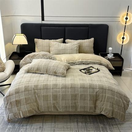 91家纺网 家纺一手货源 找家纺 （汇总）宜代光年 2023新款A版渐变色兔毛绒B版牛奶绒兔兔绒四件套