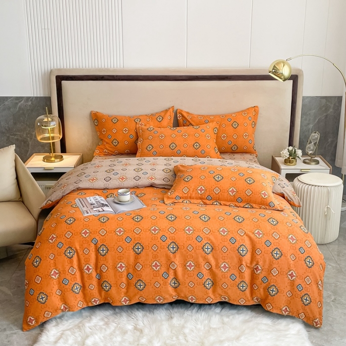 91家纺网 家纺一手货源 找家纺 总-2024新款风尚系多规格全棉生态磨毛四件套印花纯棉磨毛四件套三件套